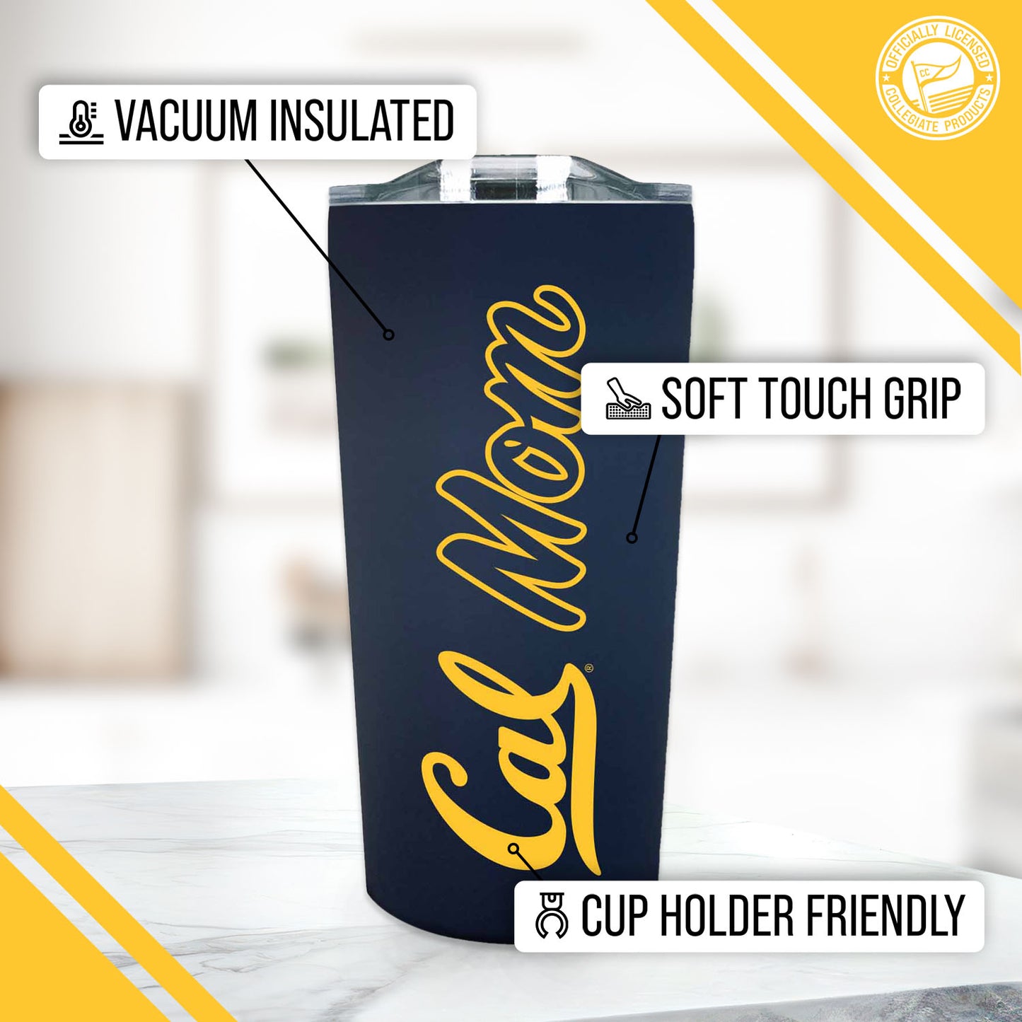 Cal Golden Bears NCAA Stainless Steel Travel Tumbler for Mom - Navy