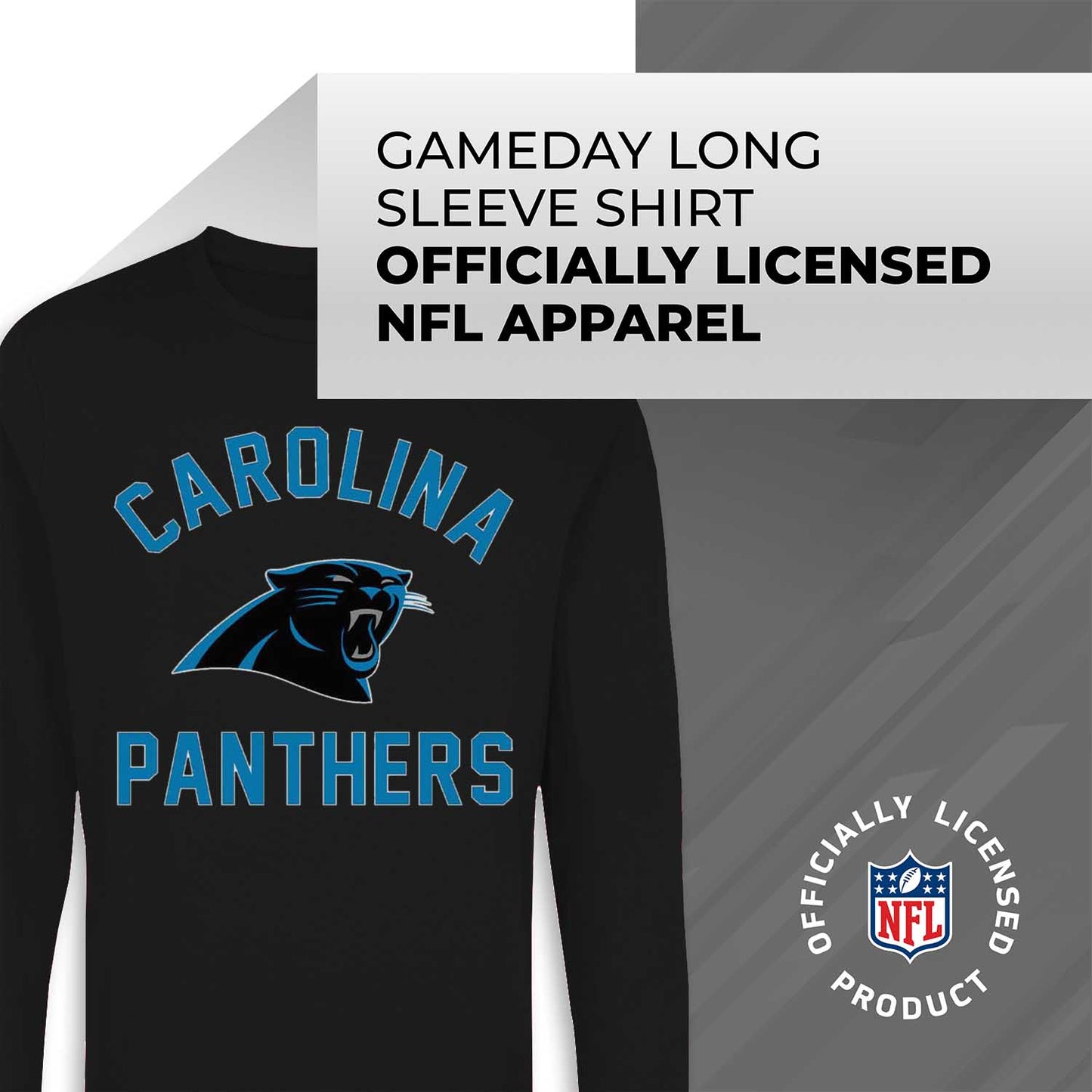 Carolina Panthers NFL Gameday Adult Long Sleeve Shirt - Black