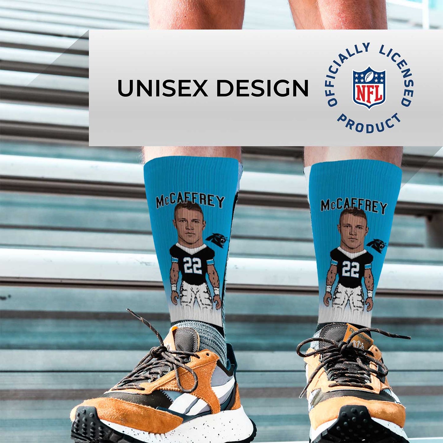 Carolina Panthers NFL Adult V Curve MVP Player Crew Socks - Blue