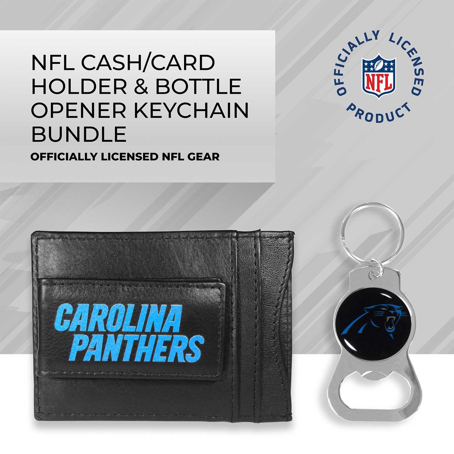Carolina Panthers NFL Bottle Opener Keychain Bundle - Black