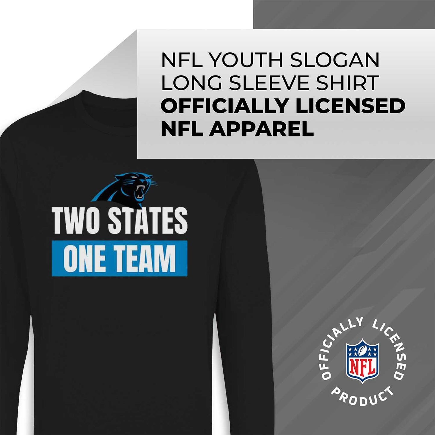 Carolina Panthers NFL Youth Team Slogan Long Sleeve Shirt - Black