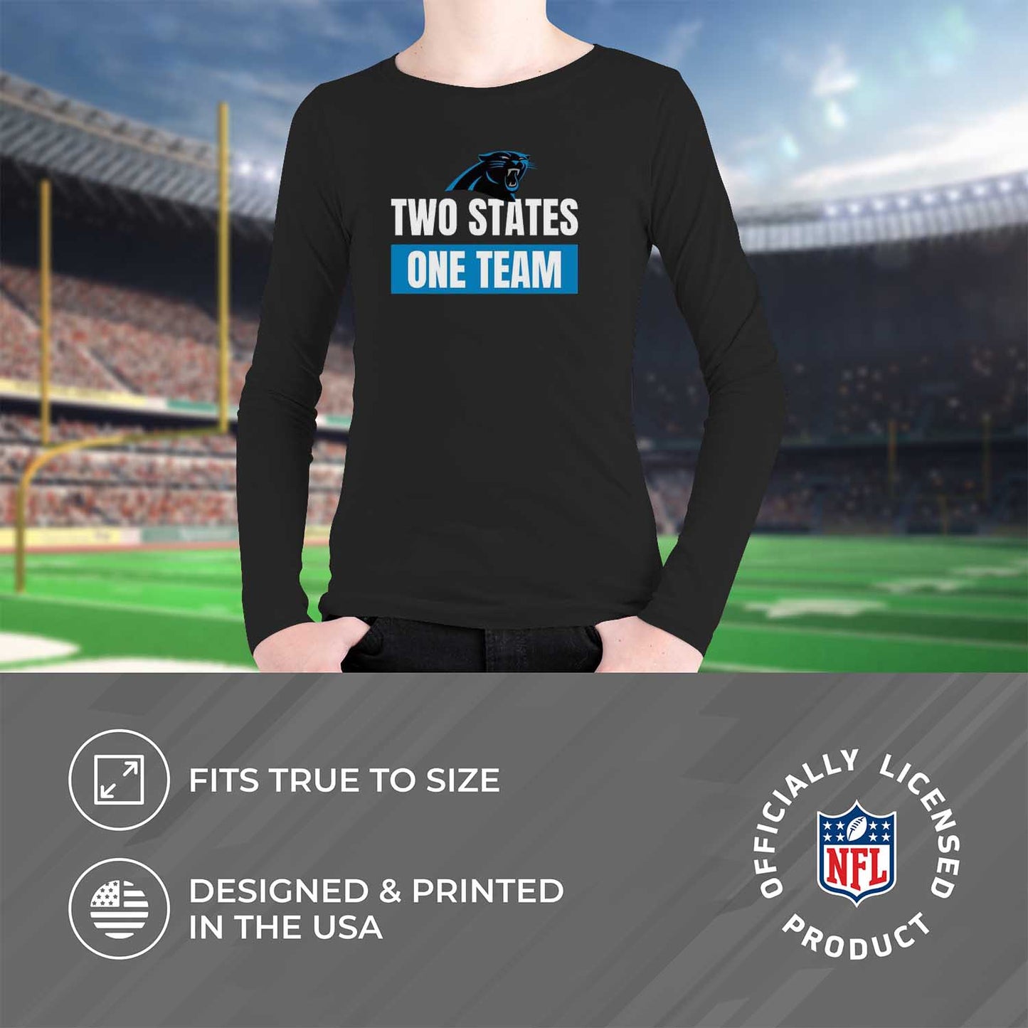Carolina Panthers NFL Youth Team Slogan Long Sleeve Shirt - Black