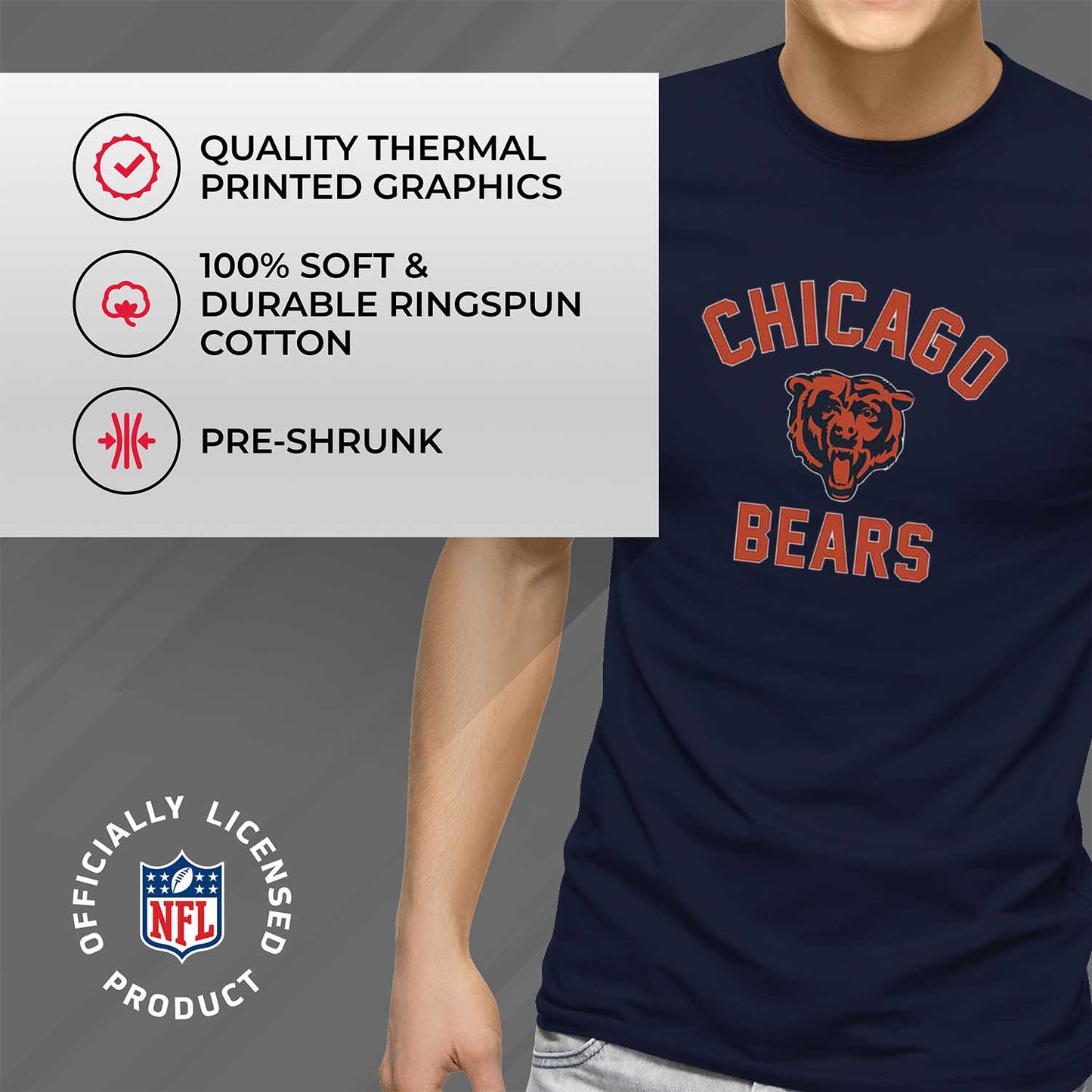 Chicago Bears NFL Adult Gameday T-Shirt - Navy