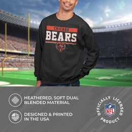 Chicago Bears NFL Adult Long Sleeve Team Block Charcoal Crewneck Sweatshirt - Charcoal