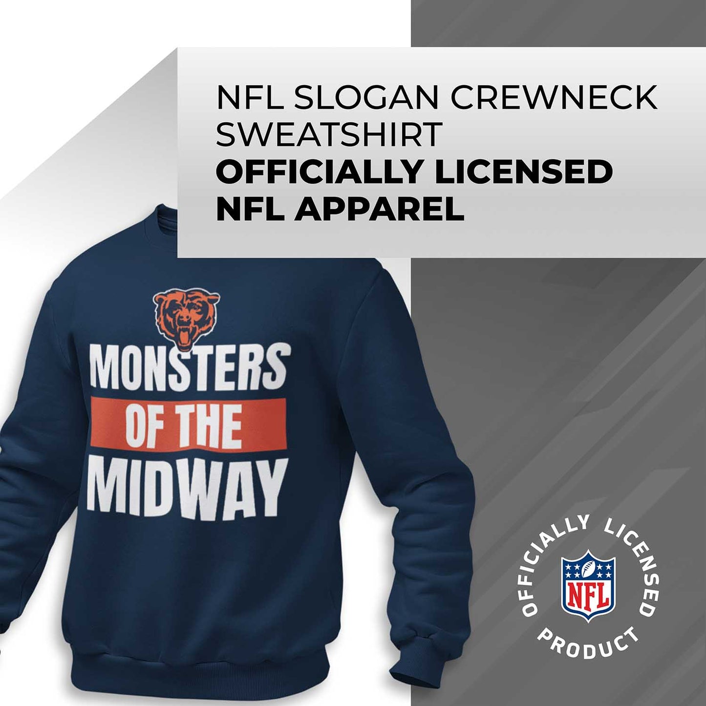 Chicago Bears NFL Adult Slogan Crewneck Sweatshirt - Navy