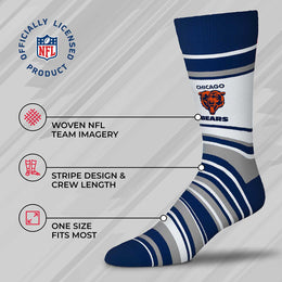 Chicago Bears NFL Adult Striped Dress Socks - Navy