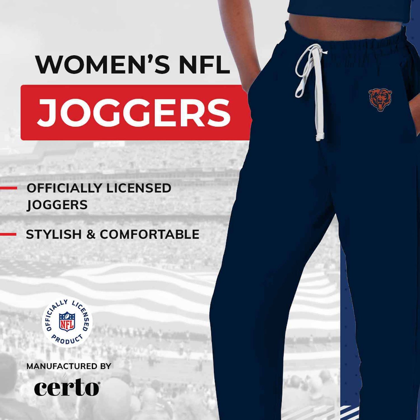 Chicago Bears NFL Women's Phase Jogger Pants - Navy