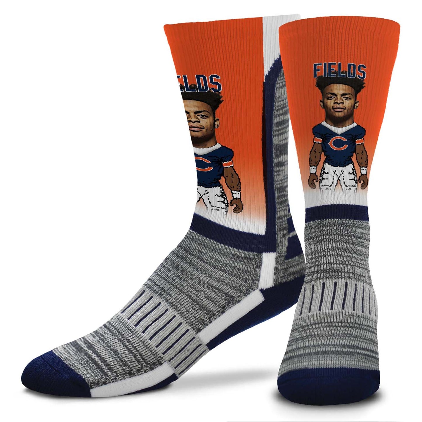 Chicago Bears NFL Adult V Curve MVP Player Crew Socks - Navy