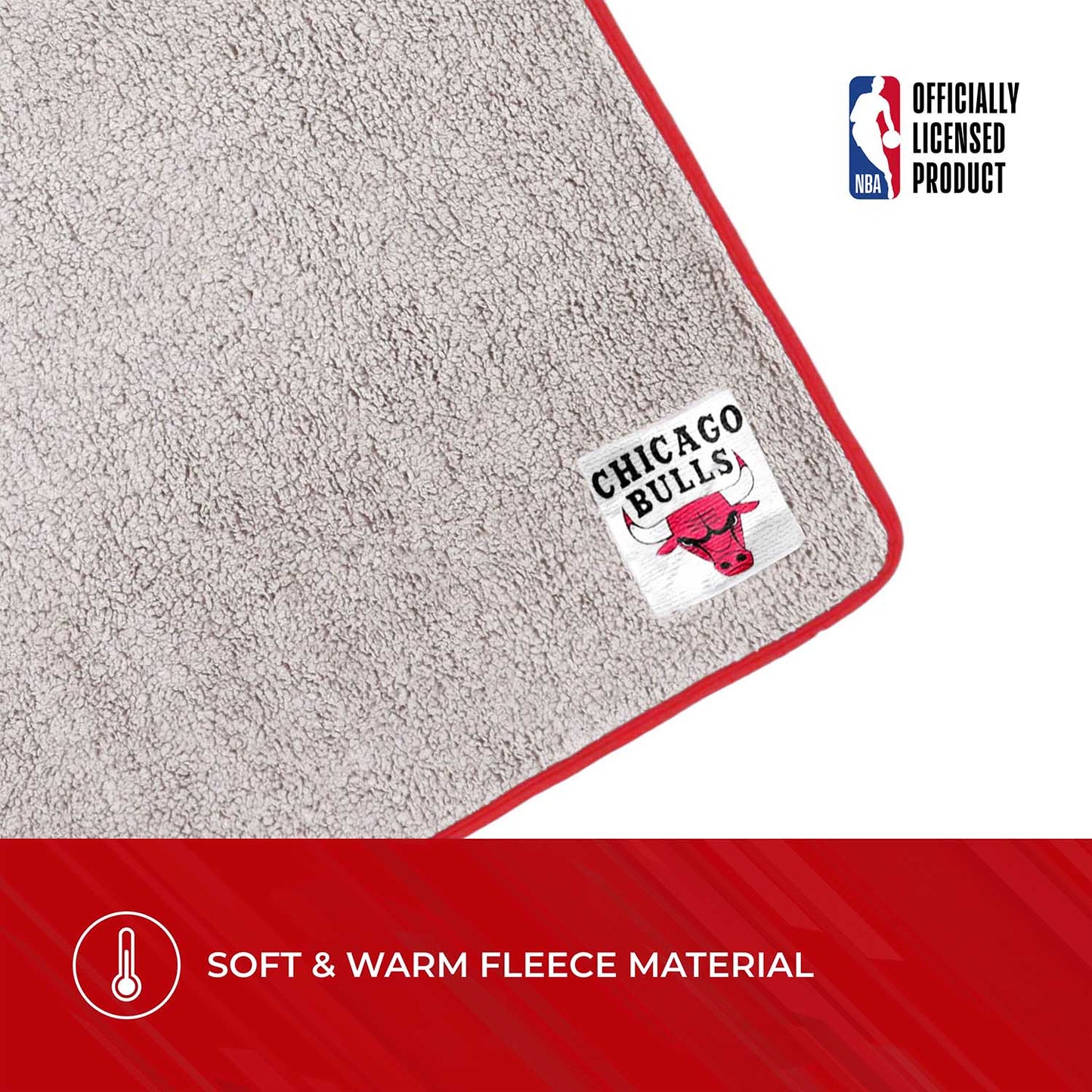 Chicago Bulls NBA Silk Touch Sherpa Throw Blanket - Red