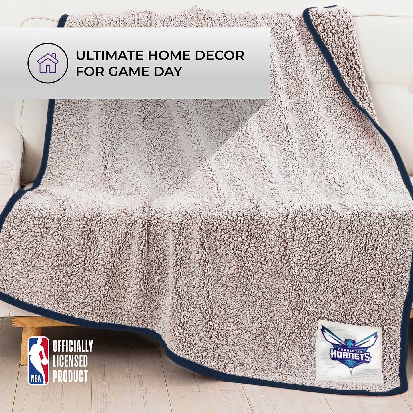 Charlotte Hornets NBA Silk Touch Sherpa Throw Blanket - Purple