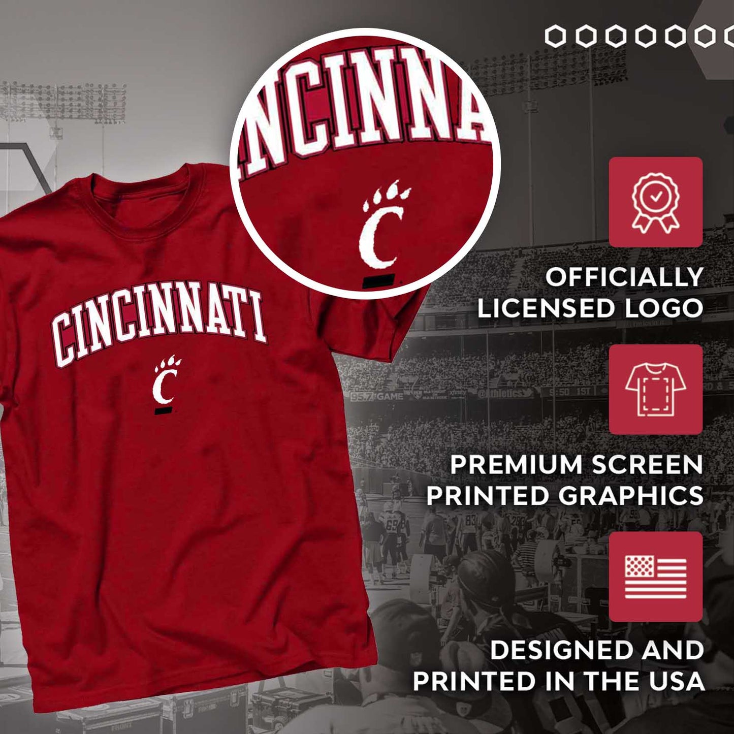 Cincinnati Bearcats NCAA Adult Gameday Cotton T-Shirt - Red