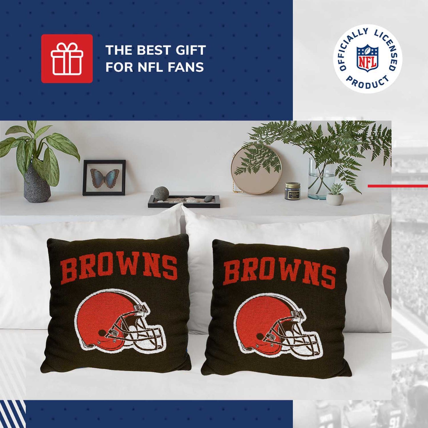 Cleveland Browns NFL Decorative Football Throw Pillow - Brown