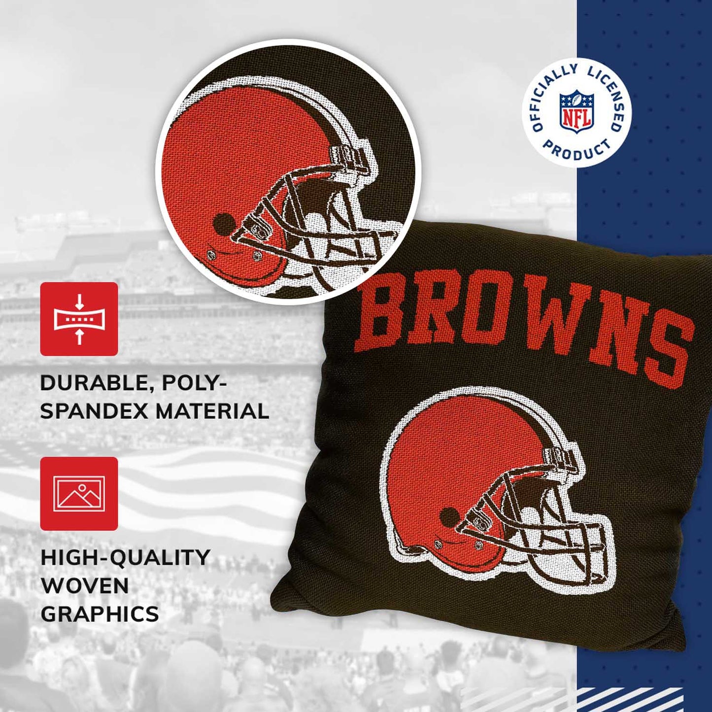 Cleveland Browns NFL Decorative Football Throw Pillow - Brown