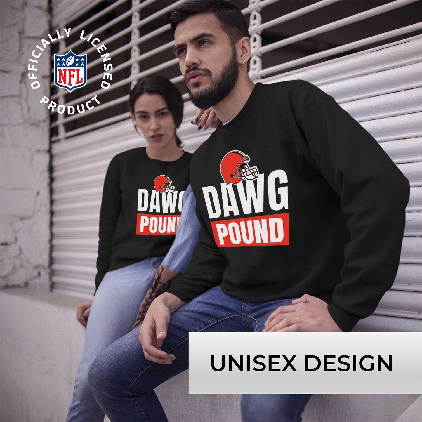 Cleveland Browns NFL Adult Slogan Crewneck Sweatshirt - Black