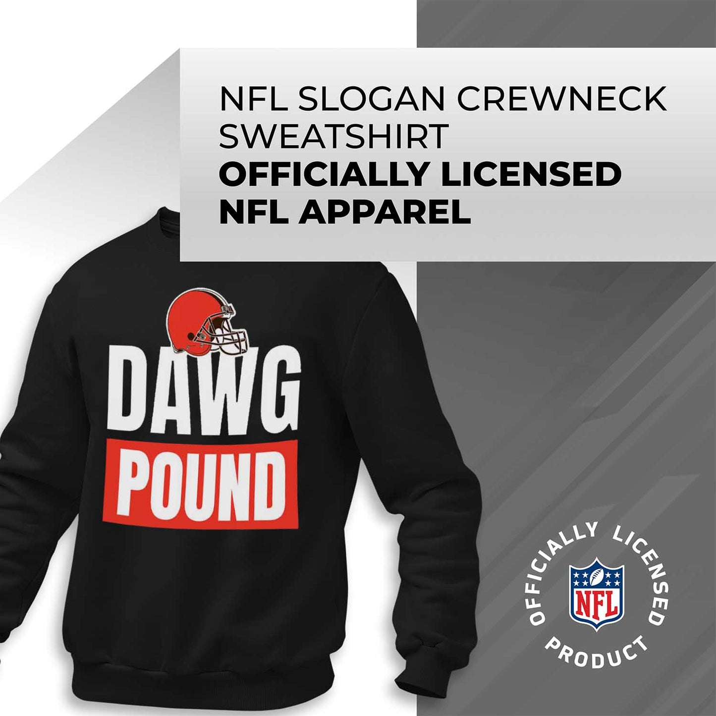 Cleveland Browns NFL Adult Slogan Crewneck Sweatshirt - Black