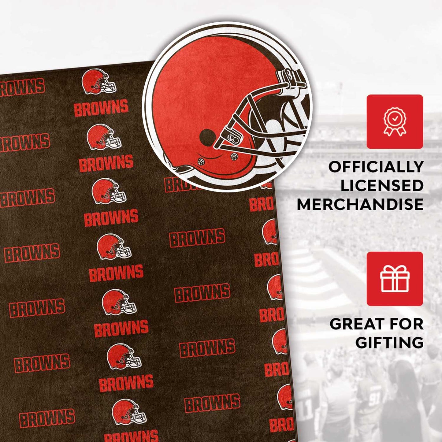 Cleveland Browns NFL Double Sided Blanket - Brown