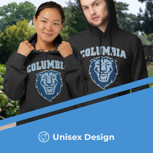 Columbia Lions NCAA Adult Cotton Blend Charcoal Hooded Sweatshirt - Charcoal