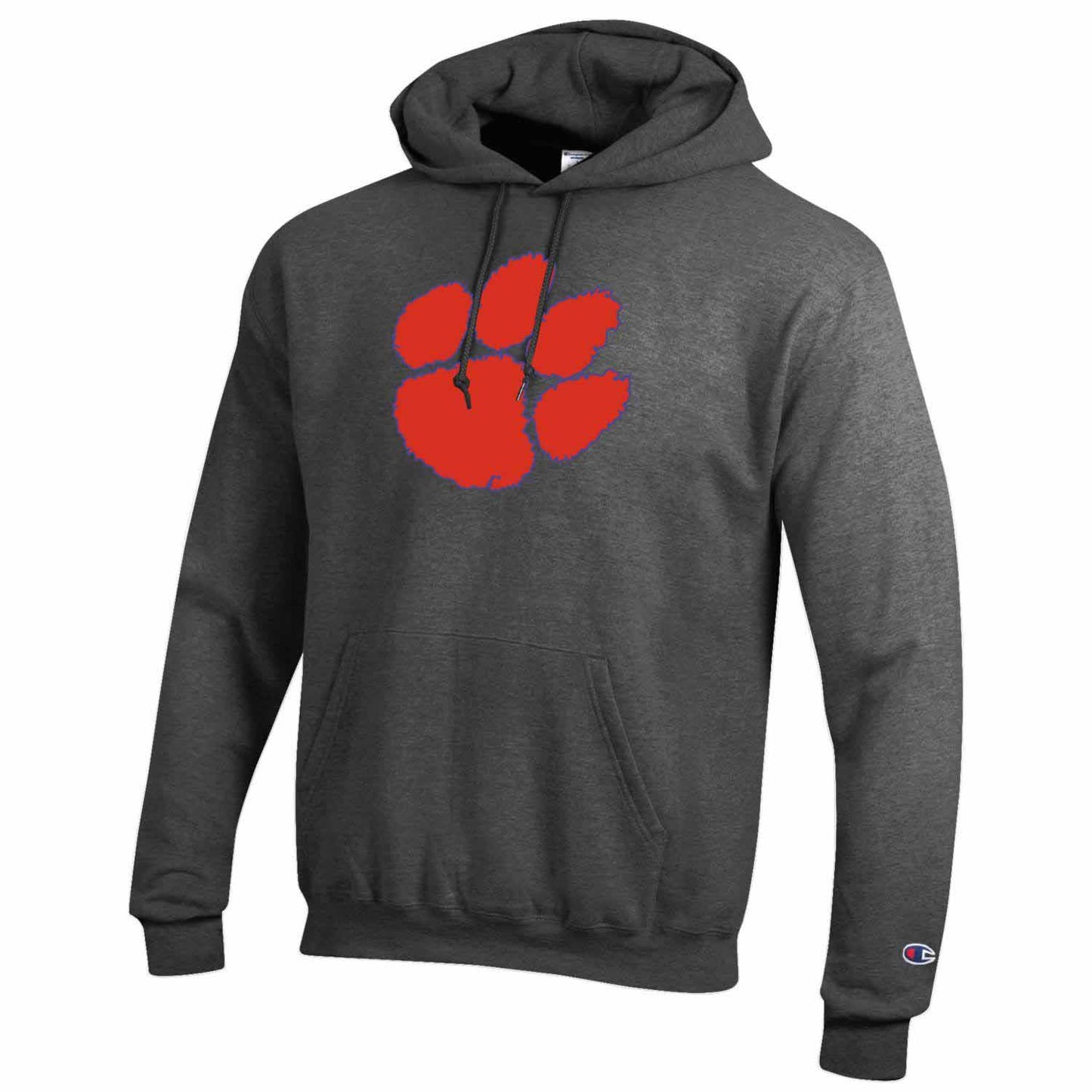 Clemson Tigers Adult Mascot Fleece Hooded Sweatshirt - Charcoal