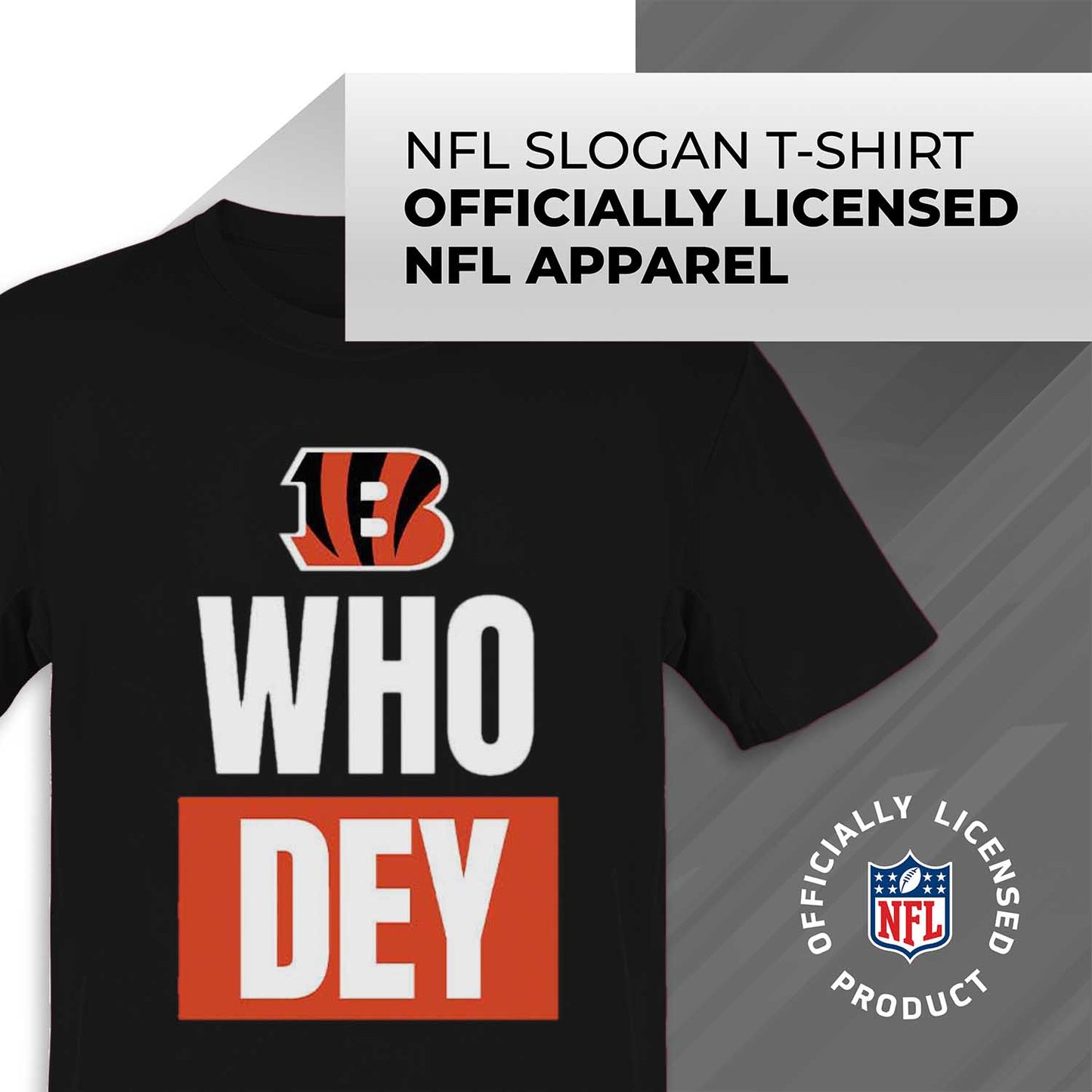 Cincinnati Bengals NFL Adult Team Slogan Unisex T-Shirt - Black