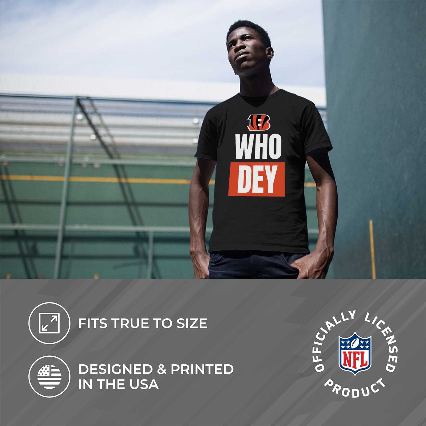 Cincinnati Bengals NFL Adult Team Slogan Unisex T-Shirt - Black