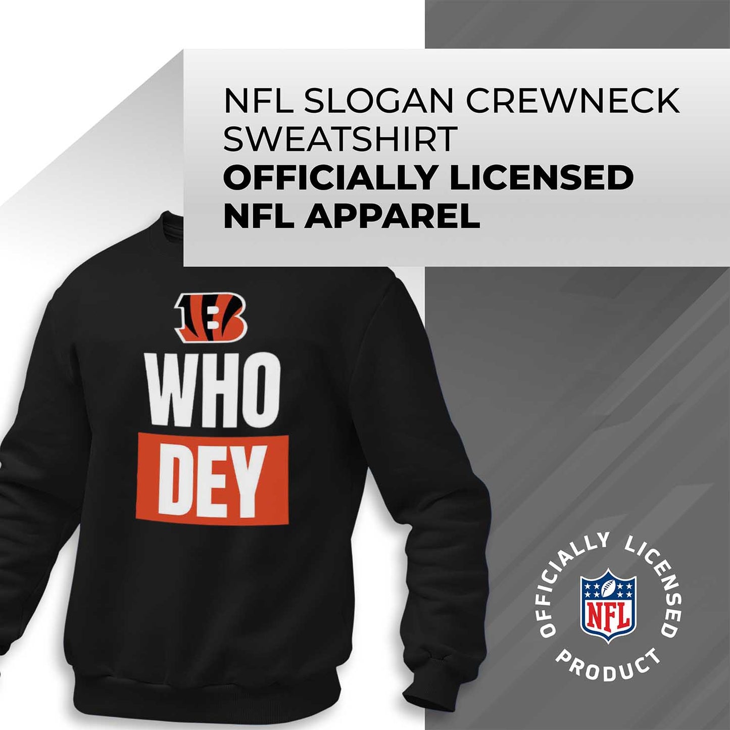 Cincinnati Bengals NFL Adult Slogan Crewneck Sweatshirt - Black