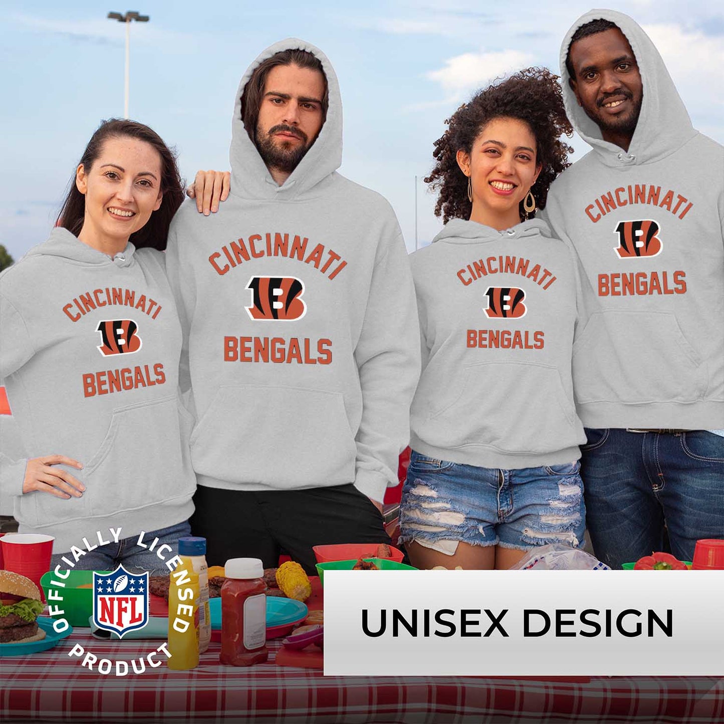 Cincinnati Bengals NFL Adult Gameday Hooded Sweatshirt - Sport Gray