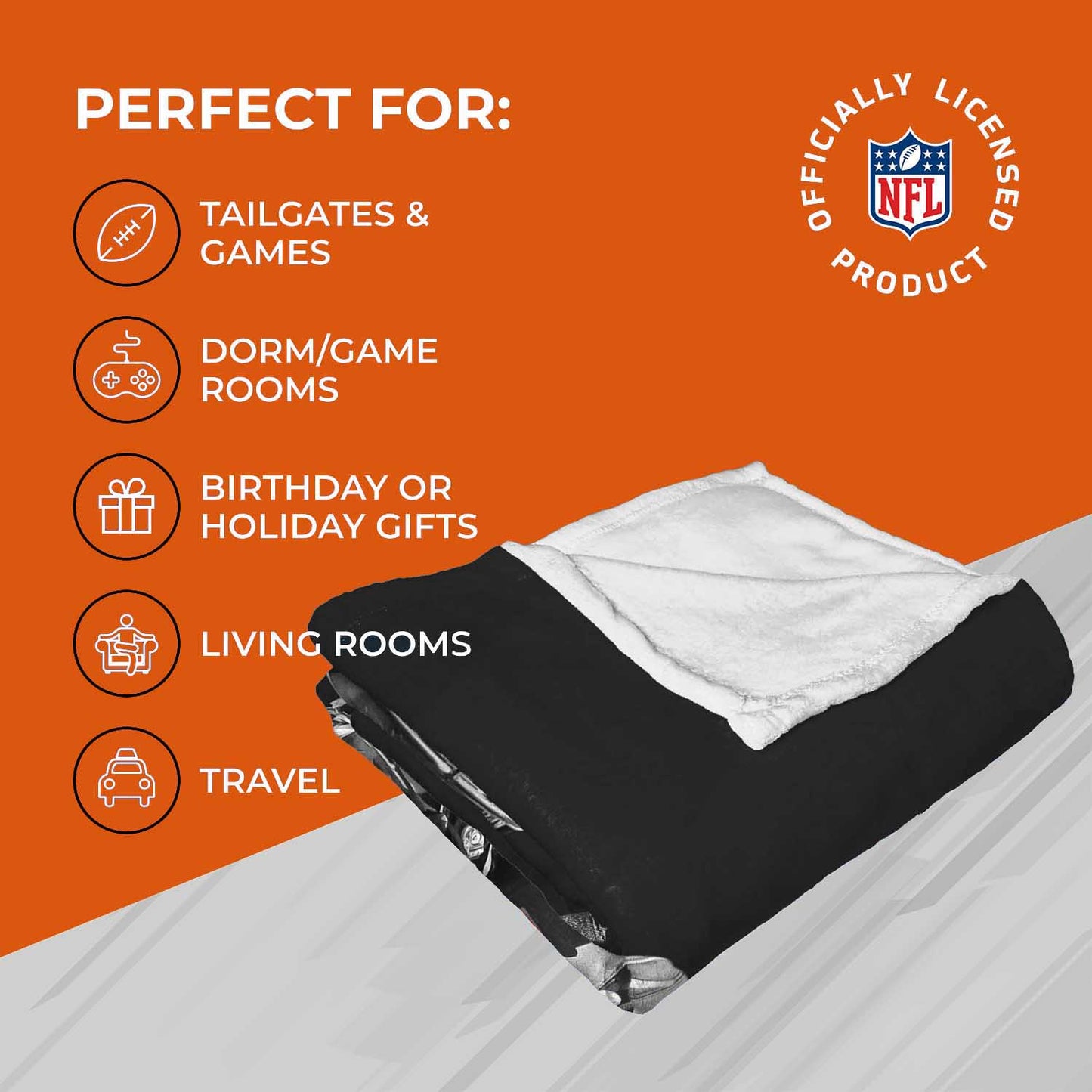 Cincinnati Bengals NFL Hi-Def Silk Blanket - Black