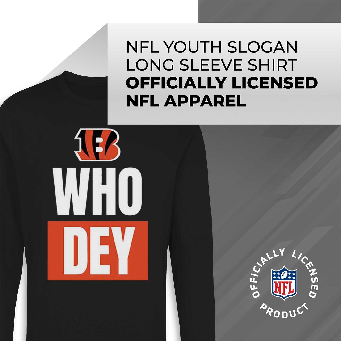 Cincinnati Bengals NFL Youth Team Slogan Long Sleeve Shirt - Black