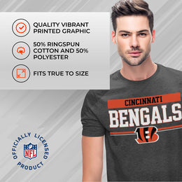 Cincinnati Bengals NFL Adult Team Block Tagless T-Shirt - Charcoal