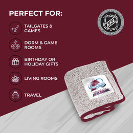Colorado Avalanche NHL Silk Touch Sherpa Throw Blanket - Blue