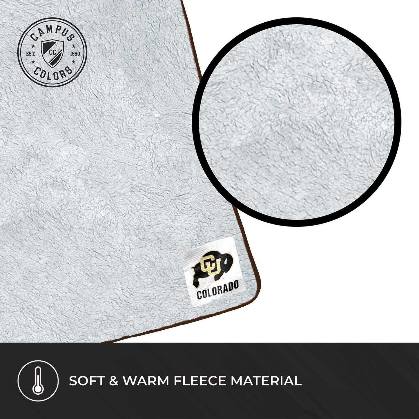 Colorado Buffaloes NCAA Silk Sherpa College Throw Blanket - Black