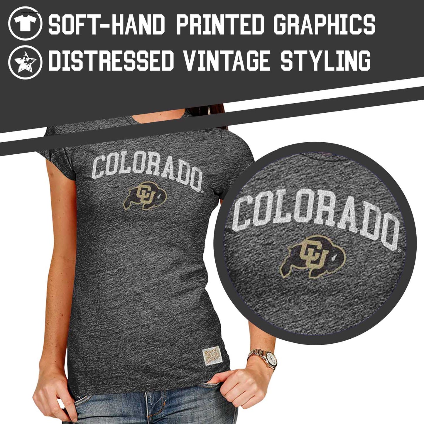 Colorado Buffaloes University Women's T-Shirt - Black
