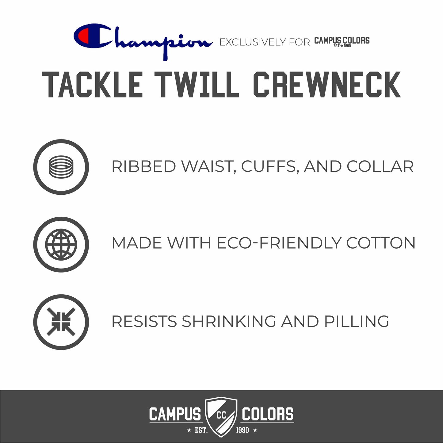 Columbia Lions Adult Tackle Twill Crewneck - Navy