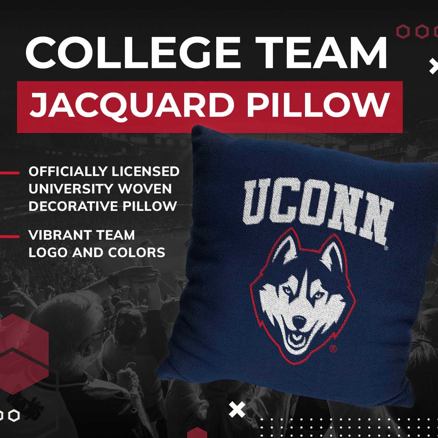 UCONN Huskies NCAA Decorative Pillow - Navy