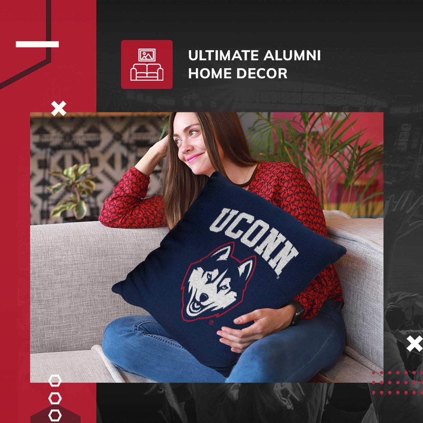 UCONN Huskies NCAA Decorative Pillow - Navy
