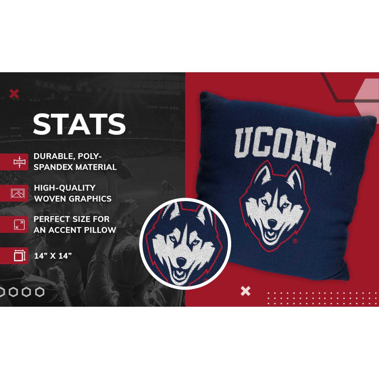 UCONN Huskies NCAA Decorative Pillow - Navy