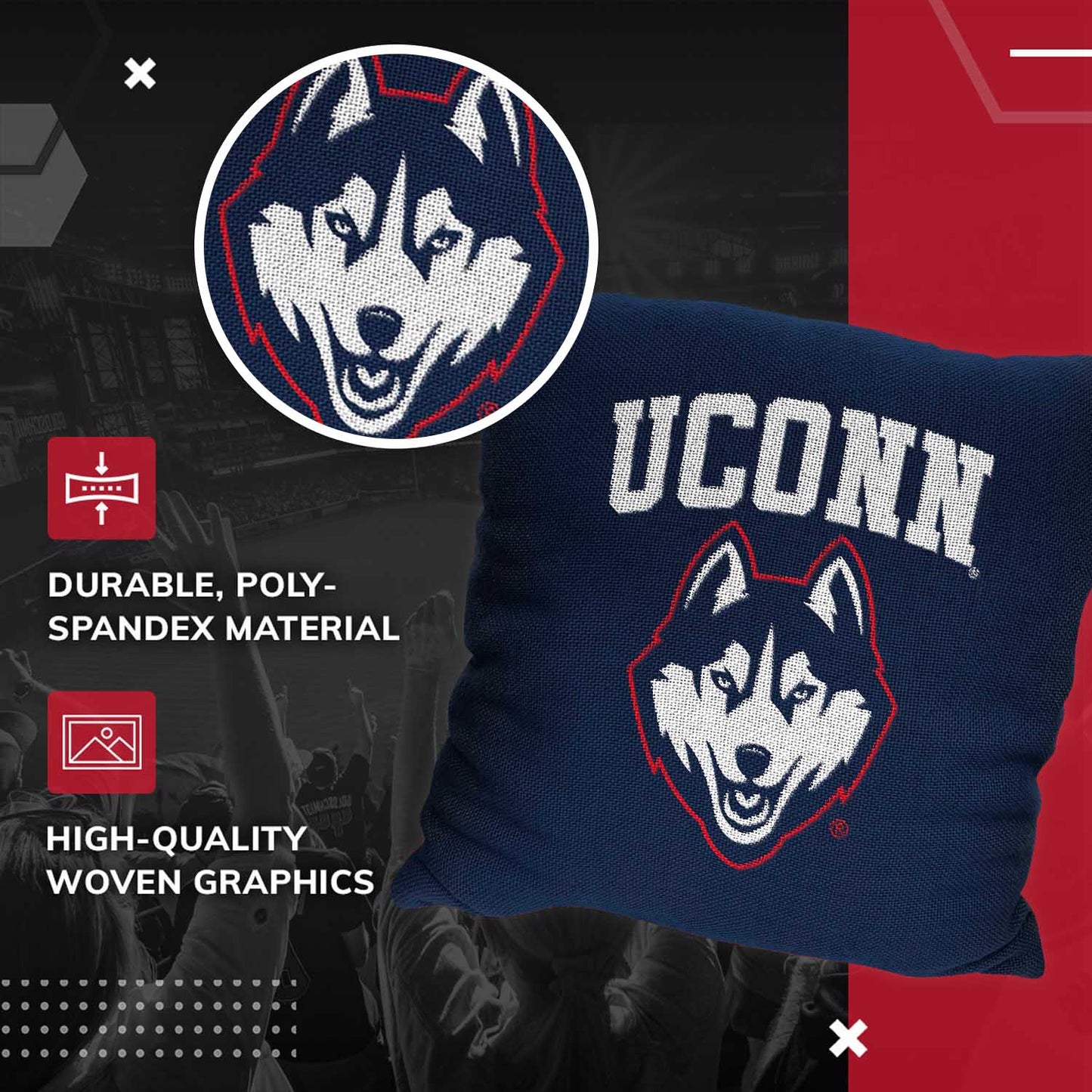 UCONN Huskies NCAA Decorative Pillow - Navy