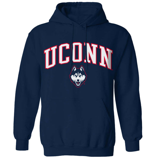 UCONN Huskies NCAA Adult Tackle Twill Hooded Sweatshirt - Navy