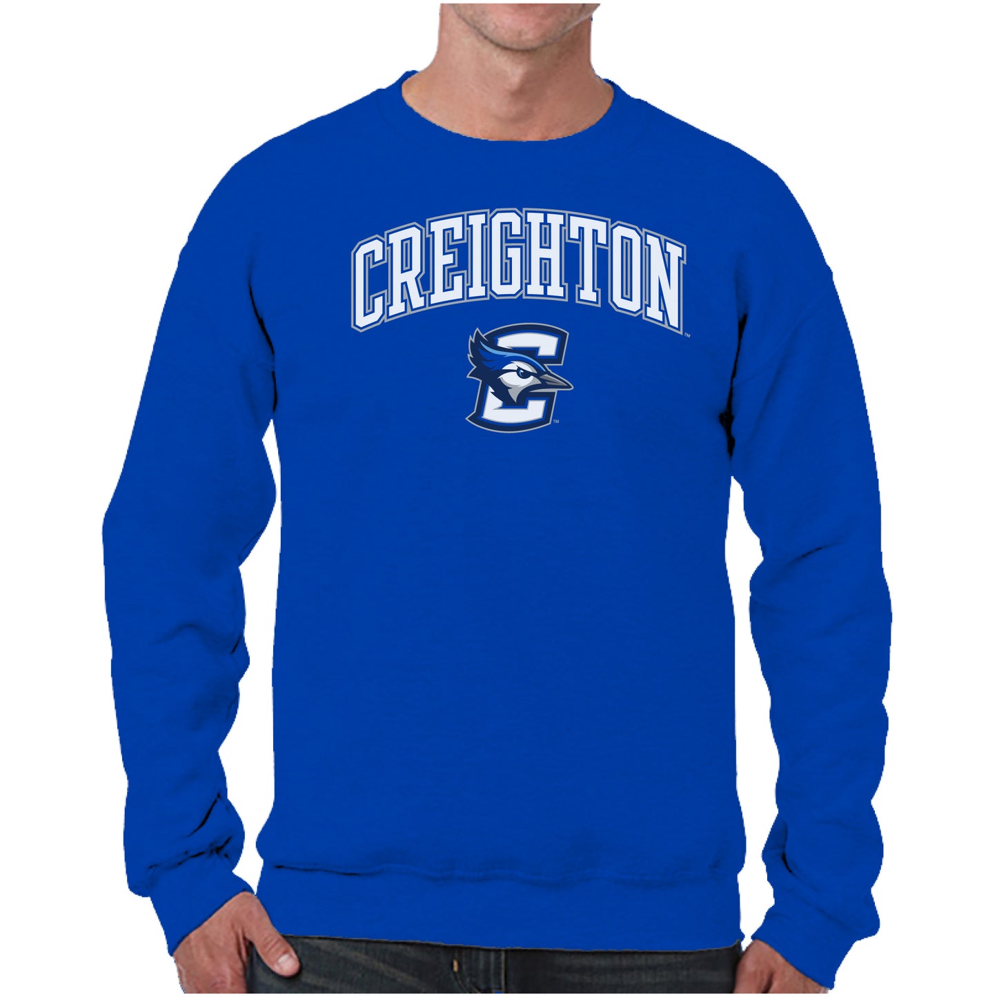 Creighton Bluejays Adult Arch & Logo Soft Style Gameday Crewneck Sweatshirt - Royal