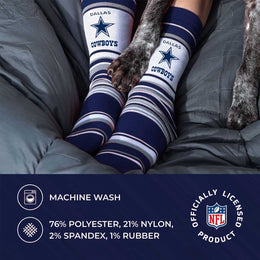 Dallas Cowboys NFL Adult Striped Dress Socks - Navy