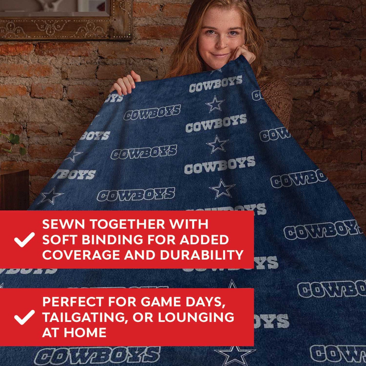 Dallas Cowboys NFL Double Sided Blanket - Navy