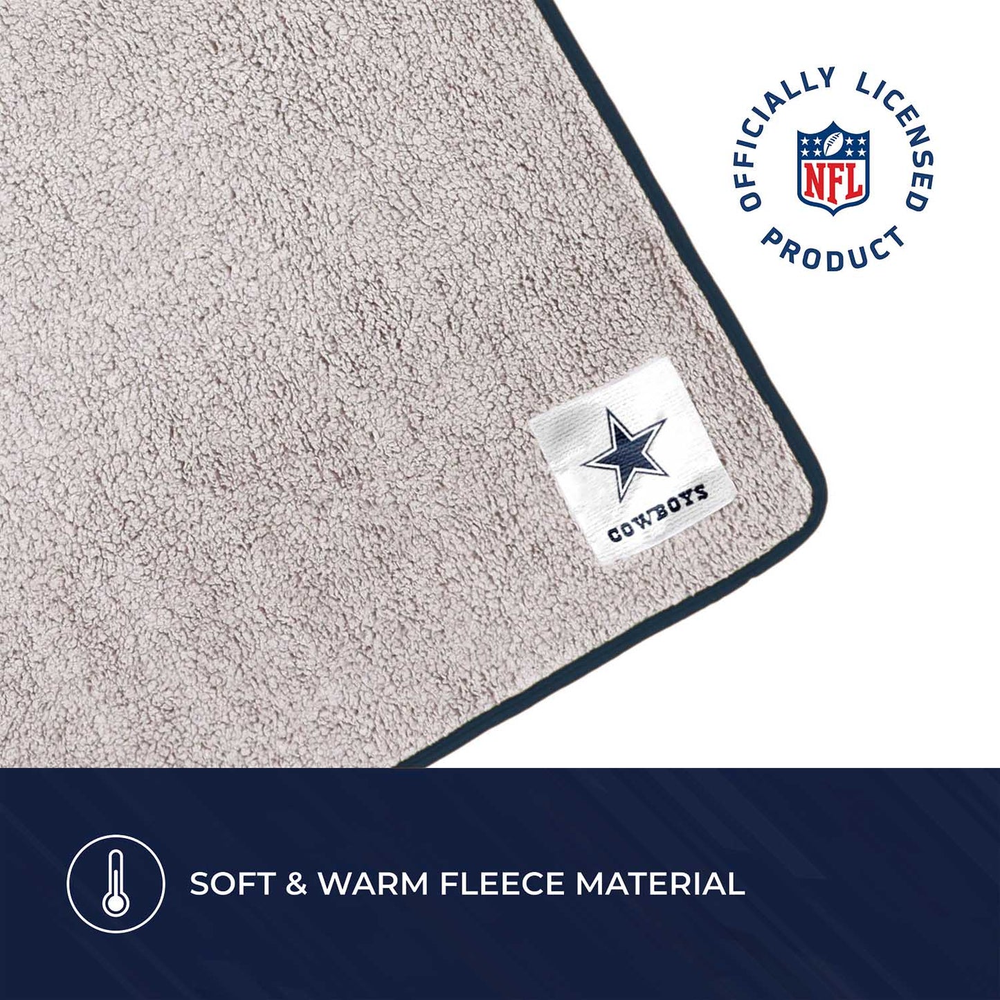 Dallas Cowboys NFL Silk Touch Sherpa Throw Blanket - Navy