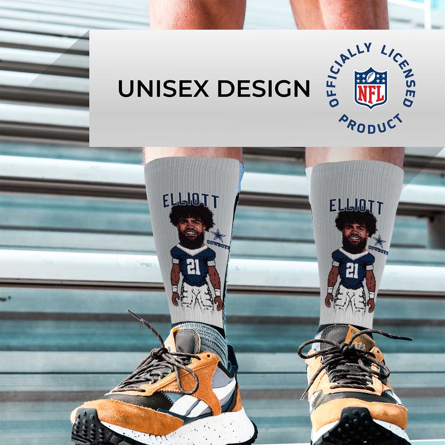 Dallas Cowboys NFL V Curve Socks - Sport Gray