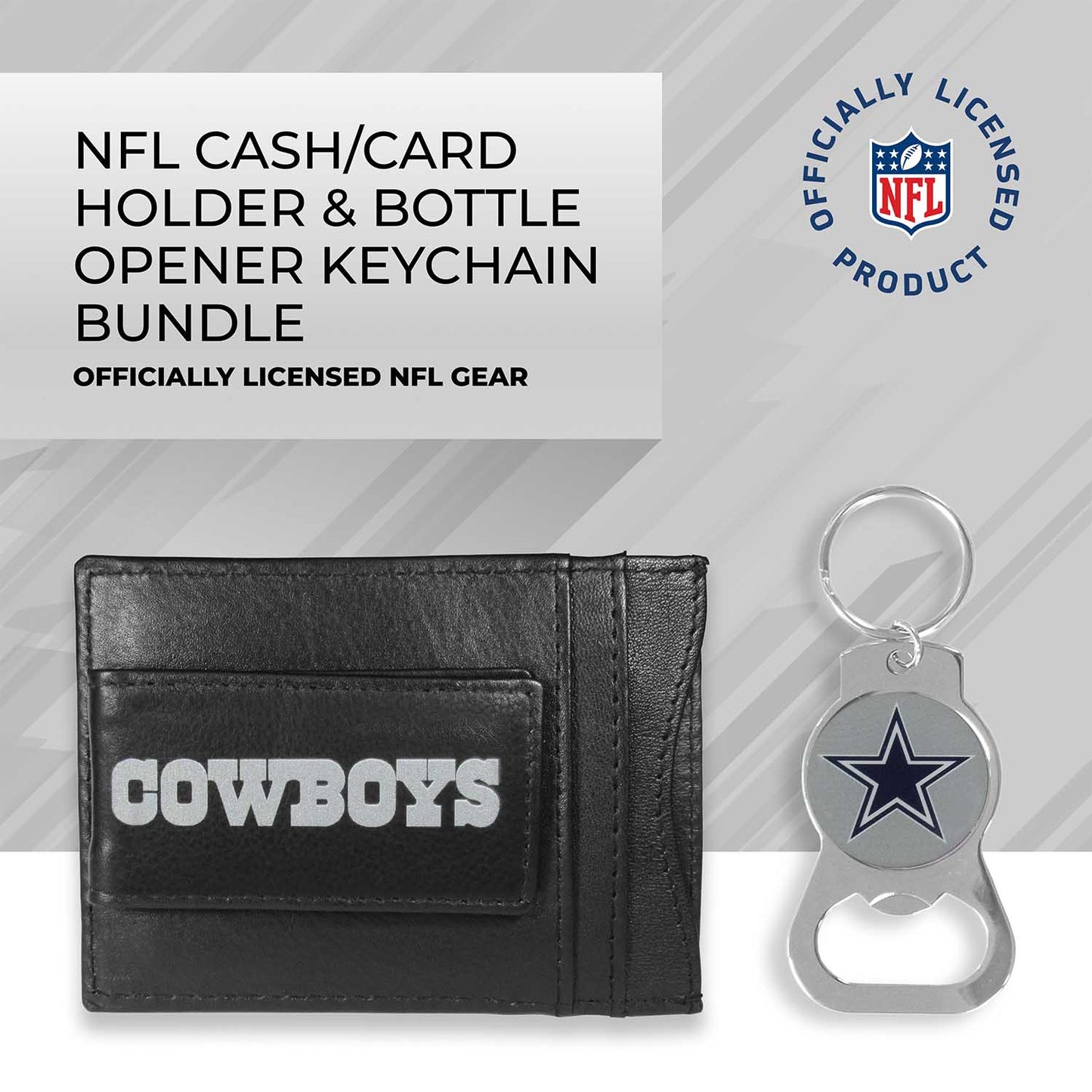 Dallas Cowboys NFL Bottle Opener Keychain Bundle - Black