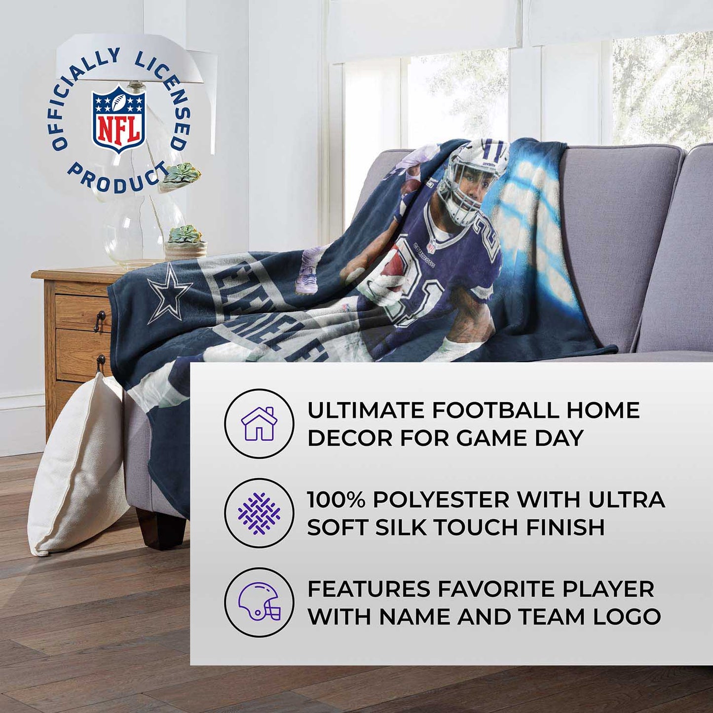 Dallas Cowboys NORTHWEST NFL Silk Touch Throw Blanket - Navy