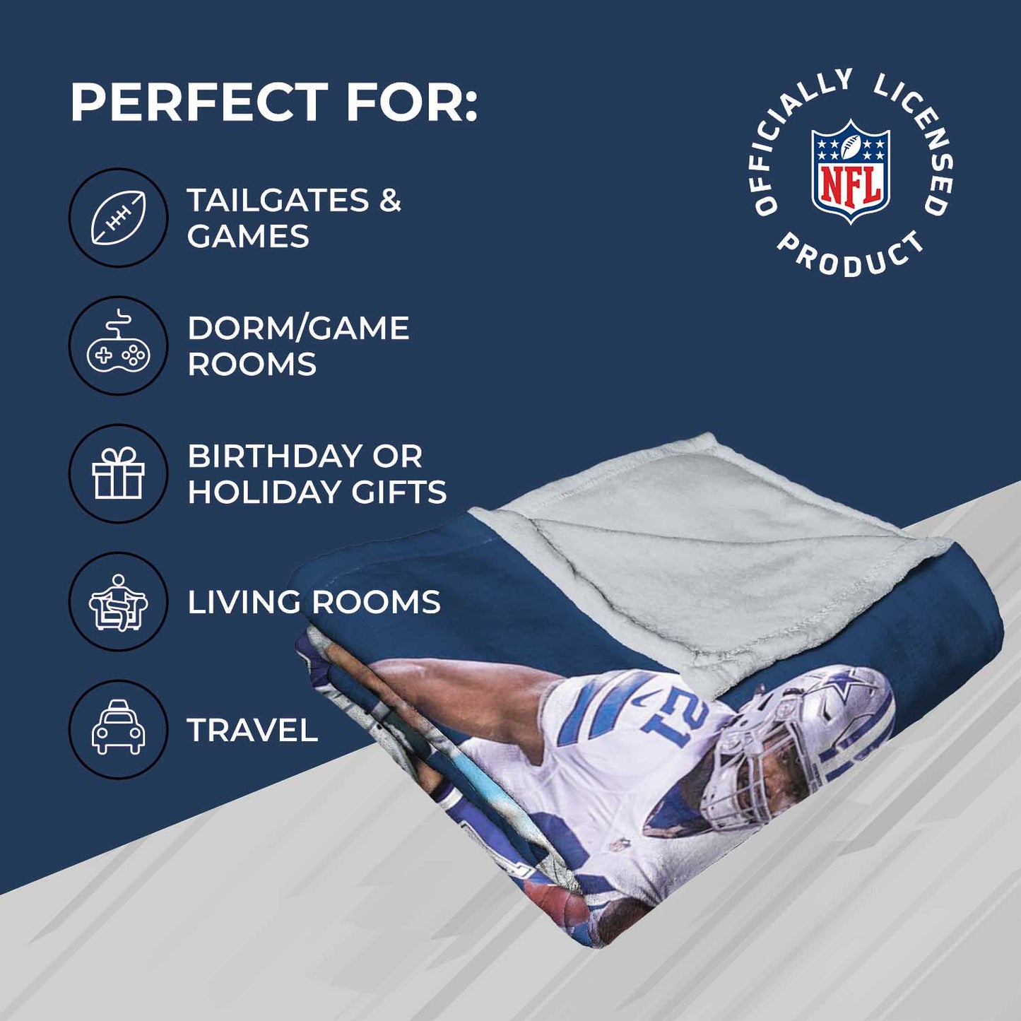 Dallas Cowboys NORTHWEST NFL Silk Touch Throw Blanket - Navy