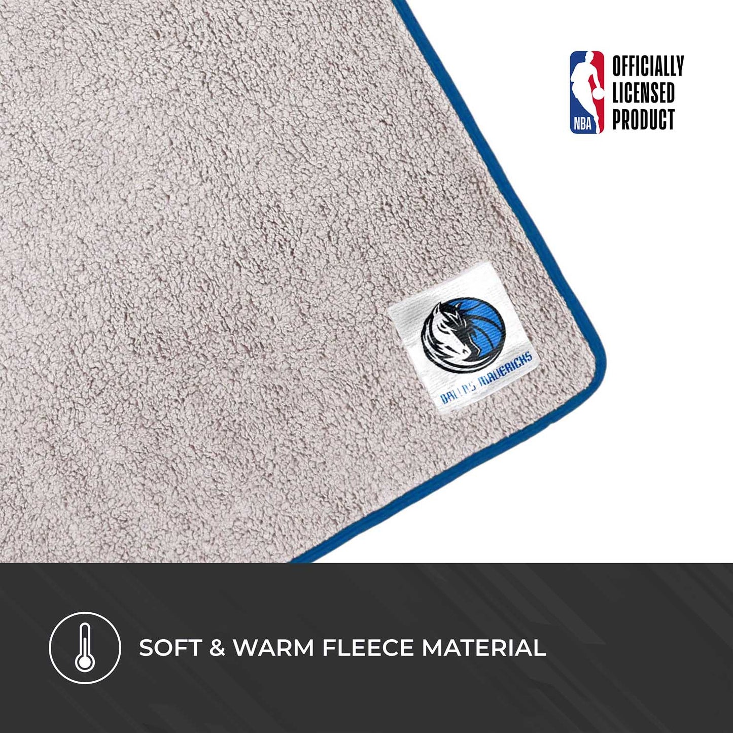Dallas Mavericks NBA Silk Touch Sherpa Throw Blanket - Navy