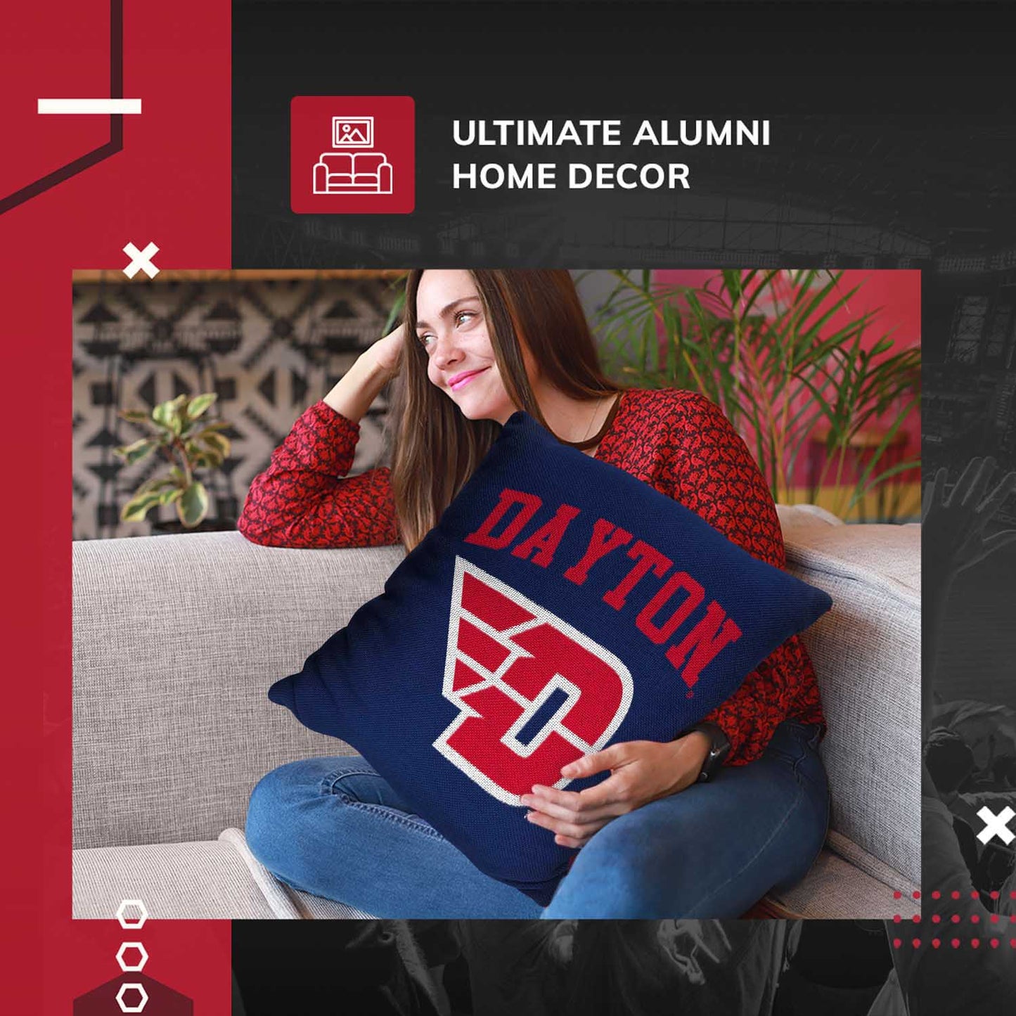 Dayton Flyers NCAA Decorative Pillow - Navy