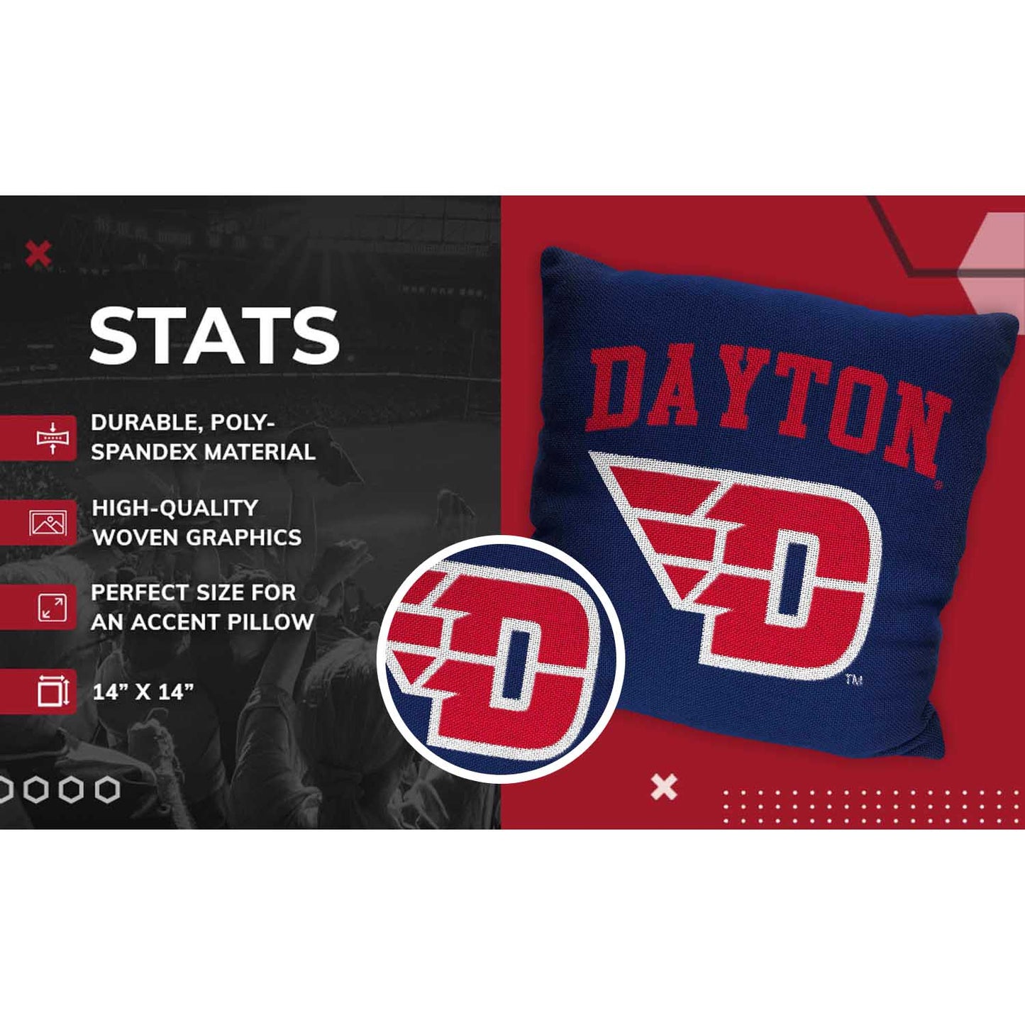 Dayton Flyers NCAA Decorative Pillow - Navy