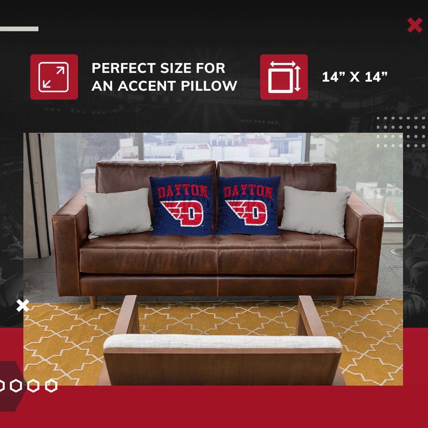 Dayton Flyers NCAA Decorative Pillow - Navy